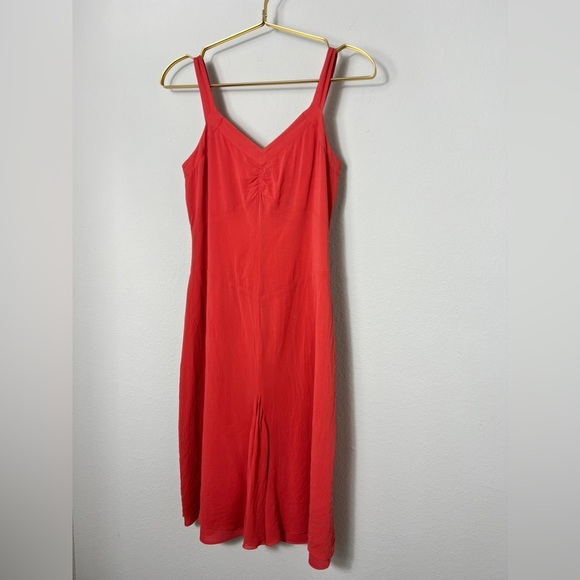 EUC Club Monaco Silk Pleated Slip Dress In Coral Red, Size 0 - Picture 2 of 7